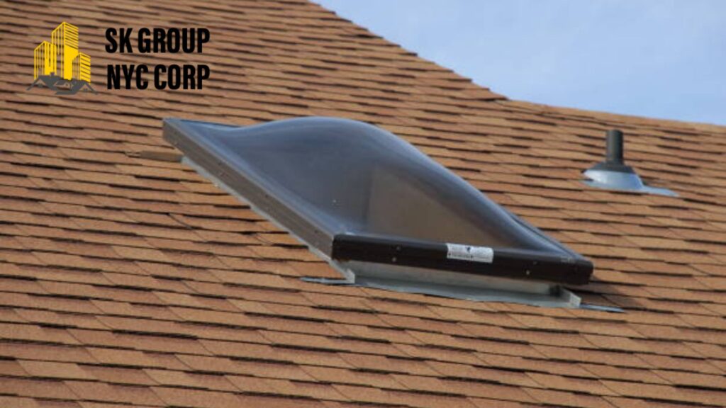 Professional roof ventilation installation by SK Group NYC Corp on a shingle roof for better airflow and efficiency.