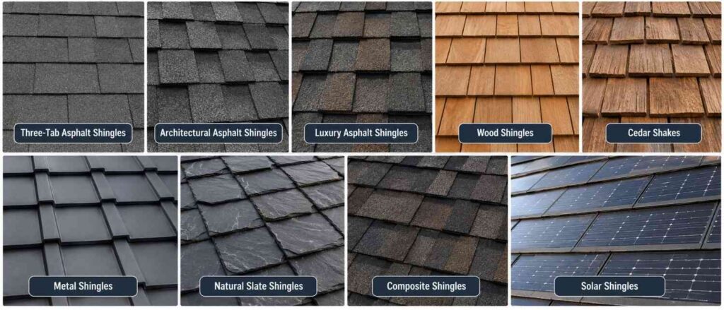 types of roof shingles