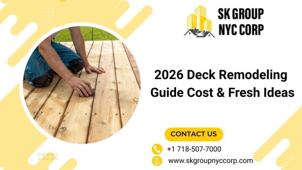 2026 deck remodeling guide with cost details and fresh design ideas by SK Group NYC Corp, expert contractors in New York City.