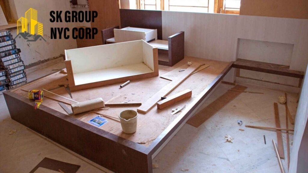 Professional carpentry services in NYC by SK Group NYC Corp, offering custom woodwork, furniture installation, and repairs.