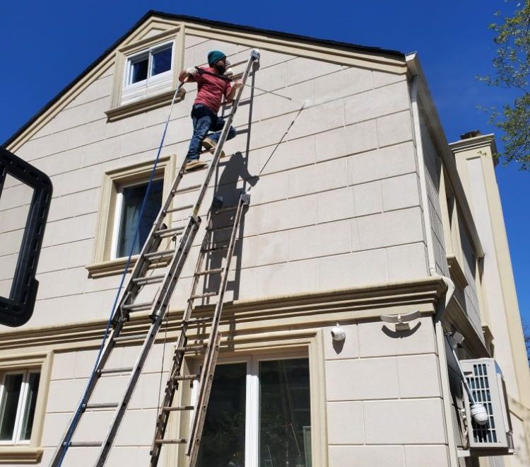 Image of a beautifully finished waterproof stucco exterior, showcasing its durability and aesthetic appeal for homes.