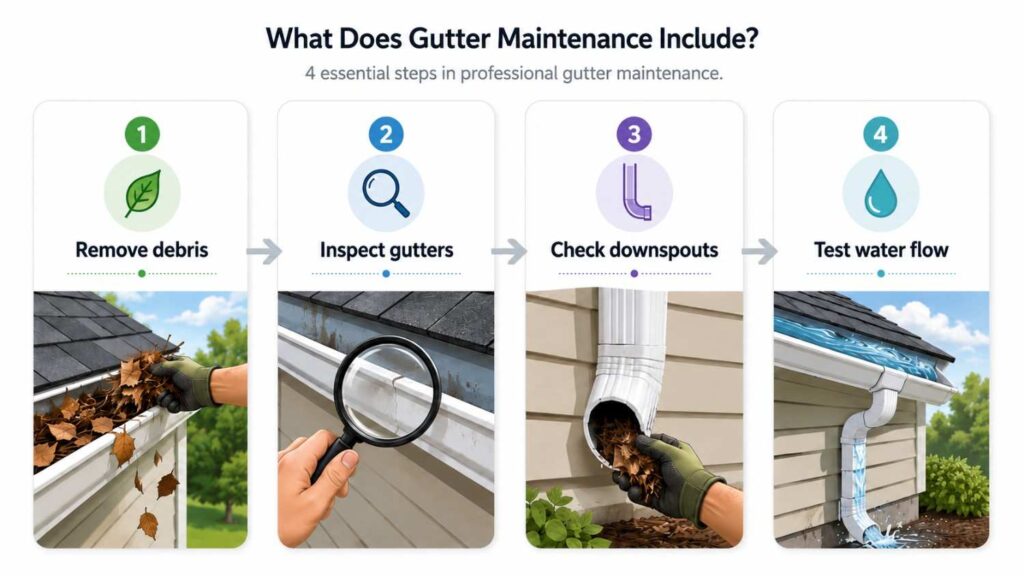 Four steps included in professional gutter maintenance