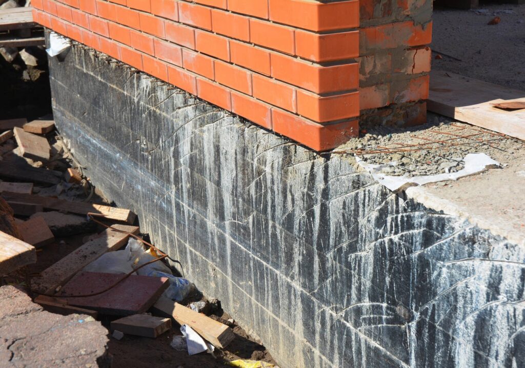Cracked concrete foundation
