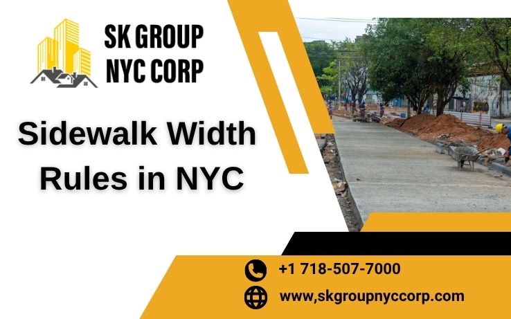 Standard sidewalk width measurements and guidelines for NYC property owners