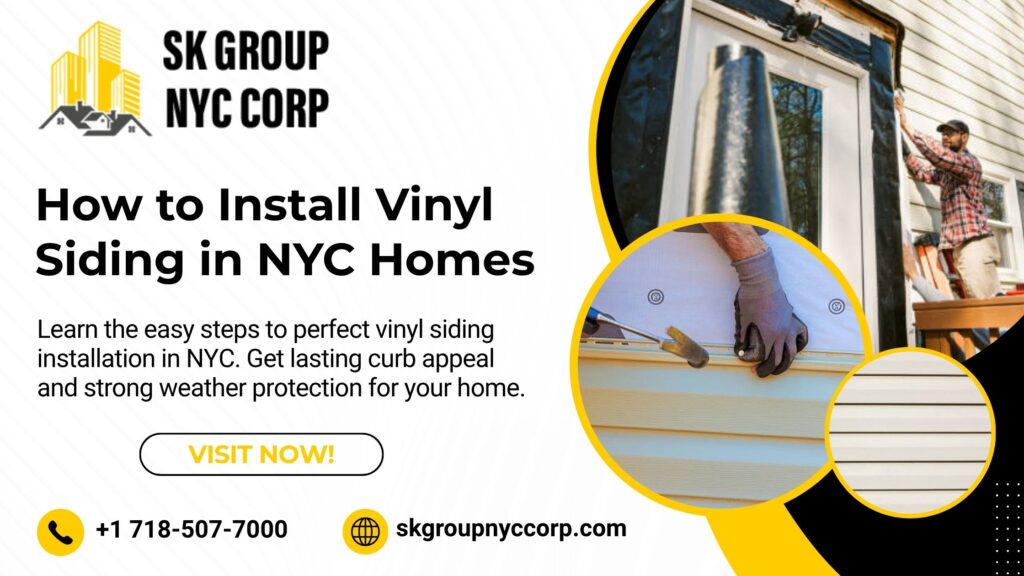 Expert vinyl siding installation in New York City home for better protection and modern curb appeal.