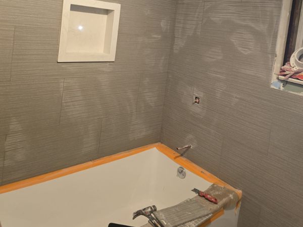 bathroom tile installed