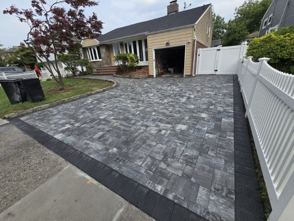 driveway paver installation in nyc by sk group