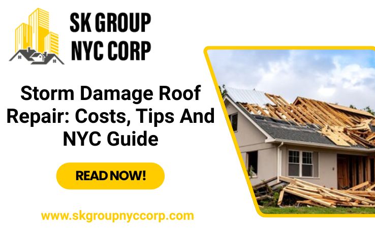 storm damage roof repair in nyc by sk group