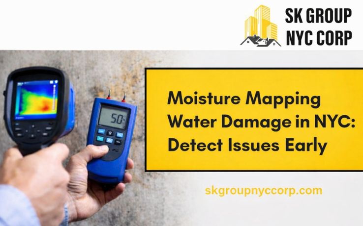 moisture mapping water damage detection tools scanning wall in nyc building